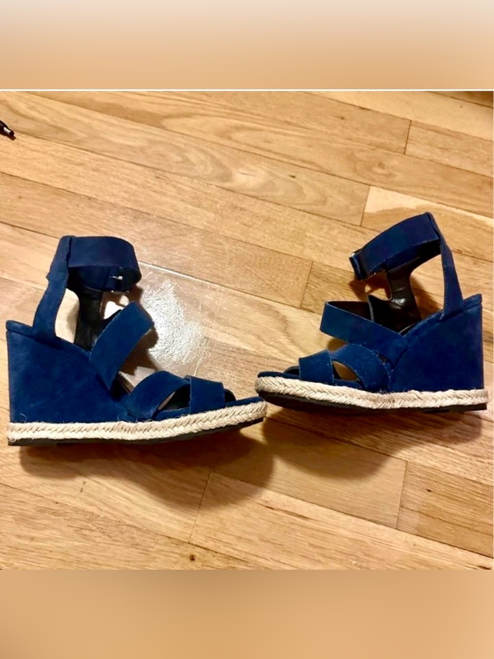 Marc Fisher Blue Suede Wedges